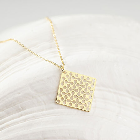 925 Ayar Gümüş  Dekoratif Desen Kolye Özel Tasarım