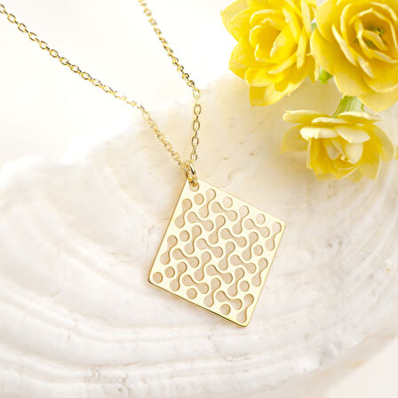 925 Ayar Gümüş  Dekoratif Desen Kolye Özel Tasarım