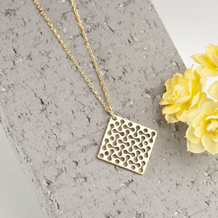 925 Ayar Gümüş  Dekoratif Desen Kolye Özel Tasarım