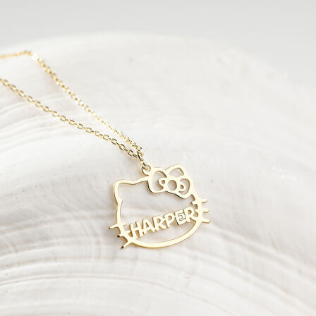 925 Ayar Gümüş Hello Kitty Kolye Özel Tasarım