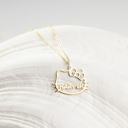 925 Ayar Gümüş Hello Kitty Kolye Özel Tasarım