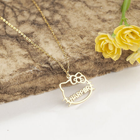 925 Ayar Gümüş Hello Kitty Kolye Özel Tasarım