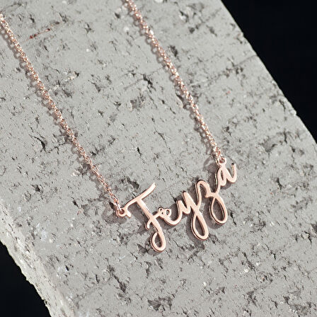 925 Ayar Gümüş İtalik ve  İsim Detaylı Kolye Özel Tasarım