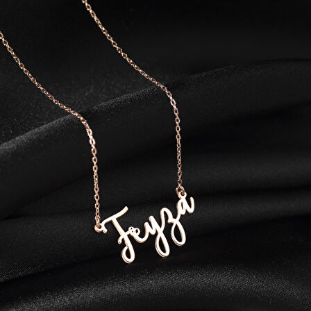 925 Ayar Gümüş İtalik ve  İsim Detaylı Kolye Özel Tasarım