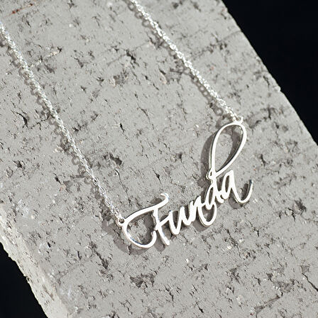 925 Ayar Gümüş Zarif İsim Detaylı Kolye Özel Tasarım