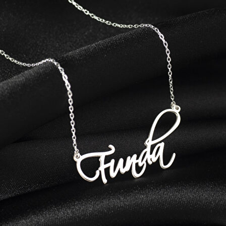 925 Ayar Gümüş Zarif İsim Detaylı Kolye Özel Tasarım