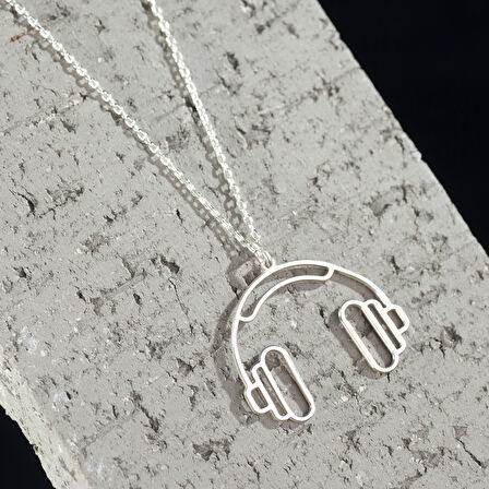 925 Ayar Gümüş Mikrofon Detaylı Kolye Özel Tasarım