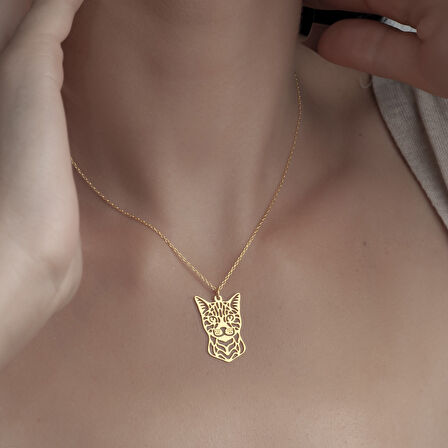 925Ayar Gümüş Şirin Kedi Figürlü Kolye Özel Tasarım