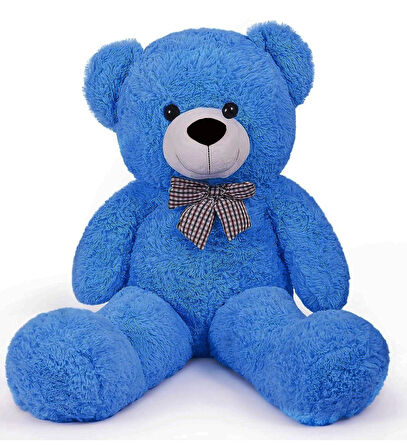 Premium 90 cm Peluş Ayı ve Yıldız Balonlu, Hologramlı Sunumda Beyaz Peluş Ayıcık Buketi