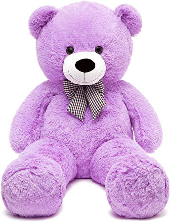 Premium 90 cm Peluş Ayı ve Yıldız Balonlu, Hologramlı Sunumda Beyaz Peluş Ayıcık Buketi