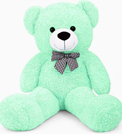 Premium 90 cm Peluş Ayı ve Yıldız Balonlu, Hologramlı Sunumda Beyaz Peluş Ayıcık Buketi