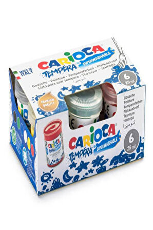 Carioca Tempera Süper Yıkanabilir Parmak Boyası 25 Ml 6Lı Ko022