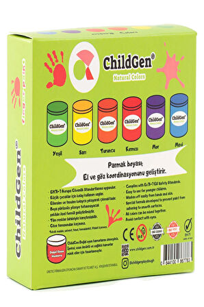 Childgen Parmak Boyası Yıkanabilir 6Lı Mini Set 6X50 ml