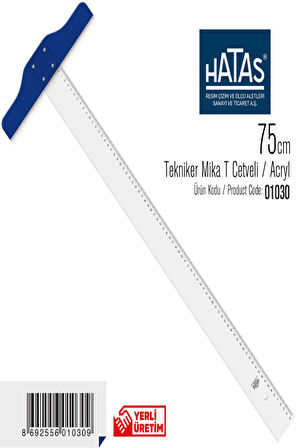 Hatas T Cetvel 75 Cm Plastik 1030