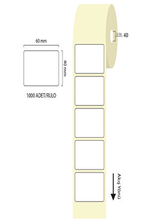 Tanex Eco Renkli Barkot Etiketi 60*40 Mm 1000Li