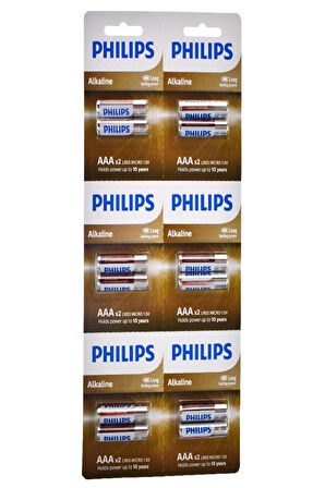 Philips Alkalin 12 Li Kartela İnce Pil Aaa