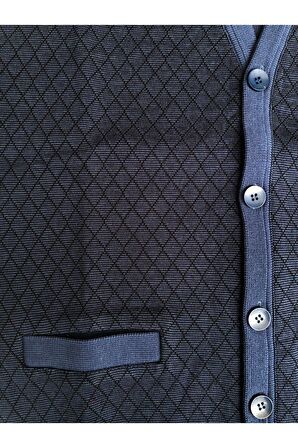 GRİMEN DÜĞMELİ ÇELİK ÖRME CASUAL RAHAT KALIP DÜĞMELİ YELEK