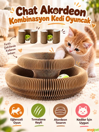 Akordeon Katlanabilir Kedi Tırmalama Oyuncağı