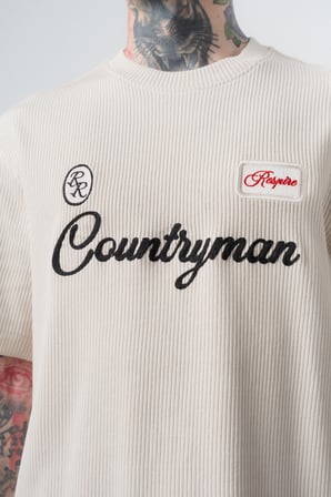Erkek Countryman Nakışlı Regular Fit T-Shirt Şort Takım Bej