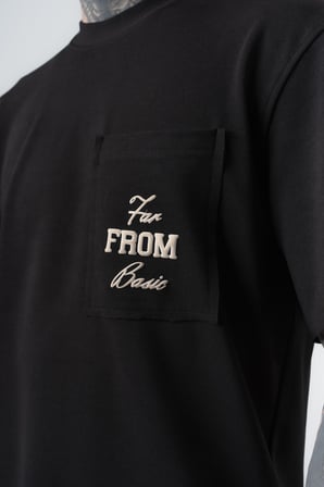 Erkek Far From Basic Baskılı Regular Fit T-Shirt Şort Takım Siyah