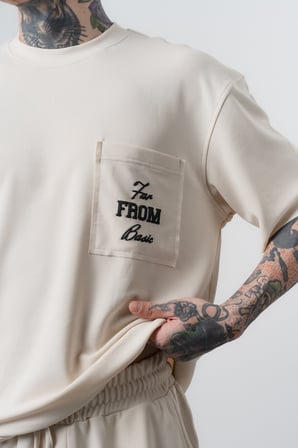 Erkek Far From Basic Baskılı Regular Fit T-Shirt Şort Takım Bej