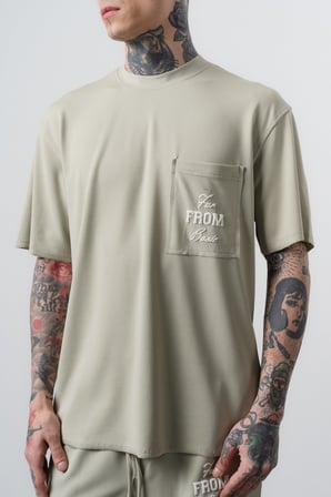 Erkek Far From Basic Baskılı Regular Fit T-Shirt Şort Takım Yeşil
