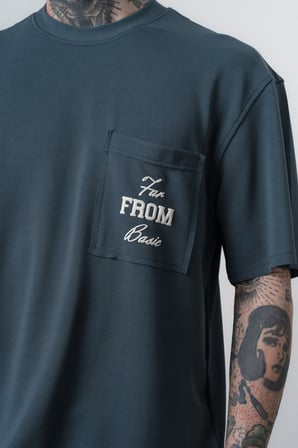 Erkek Far From Basic Baskılı Regular Fit T-Shirt Şort Takım Petrol