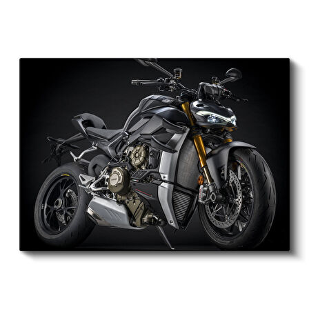 Modern Tasarım Gri Ducati Streetfighter V4 Kanvas Tablo