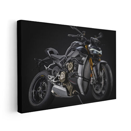 Modern Tasarım Gri Ducati Streetfighter V4 Kanvas Tablo