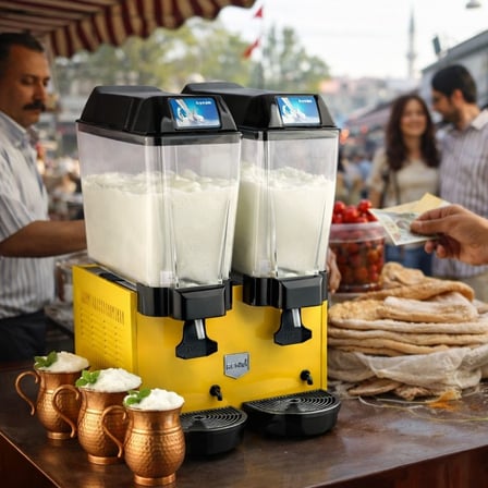 Remta 20+20 Litre Çiftli Karıştırıcılı Ayran Soğutucu Sarı - ST14