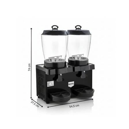 Remta ST35 Royal Mini 11+11 Litre İkili Şerbet ve Ayran Soğutucu - Siyah