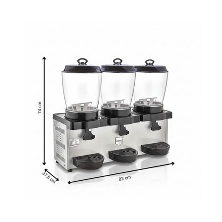 Remta ST38 Royal Mini Üçlü Şerbet ve Ayran Soğutucu 11+11+11 Litre - Gri