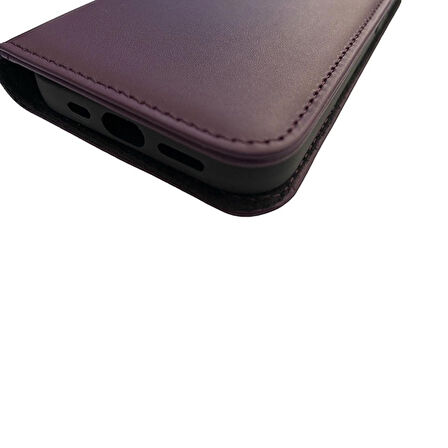 Gpack Apple iPhone 15 Pro Kılıf Hakiki Deri Cüzdan Gizli Mıktanıslı Kartivizitli