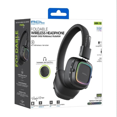 ACL ABK-10 Ultra Bass Kablosuz Bluetooth Kulak Üstü Kulaklık Yumuşak Deri kahverengi