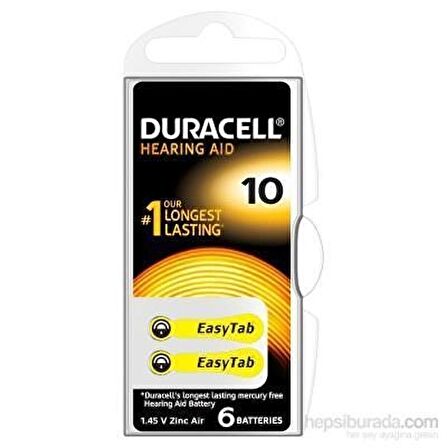 Duracell Kulaklık No 10    ( 1 Paket - 6 Tek Pil )