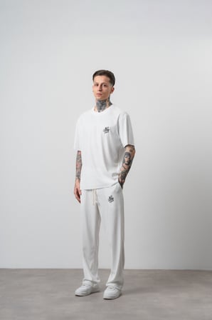 Erkek Not Today Yazılı T-Shirt Pantolon Takım Ekru