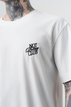 Erkek Not Today Yazılı T-Shirt Pantolon Takım Ekru