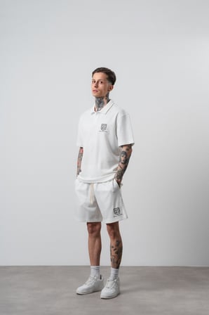 Erkek Rocket Club Yazılı Regular Fit T-Shirt Şort Takım Ekru