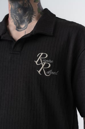 Erkek Respire Relined Yazılı Regular Fit T-Shirt Şort Takım Siyah