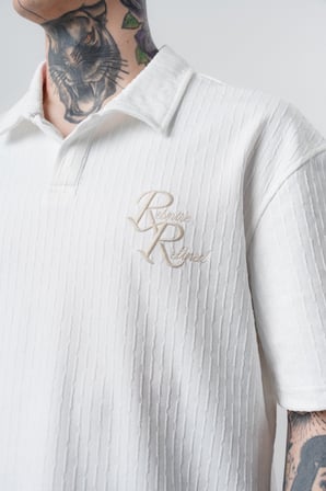 Erkek Respire Relined Yazılı Regular Fit T-Shirt Şort Takım Ekru