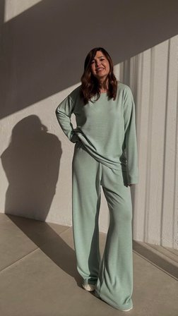 Basic Örme Mint Rengi Oversize Takım