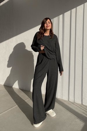 Basic Örme Füme Rengi Oversize Takım