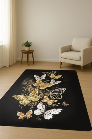 Modern Desenli Dijital Baskı Kaymaz Taban Halı H0150