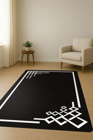 Modern Desenli Dijital Baskı Kaymaz Taban Halı H0185