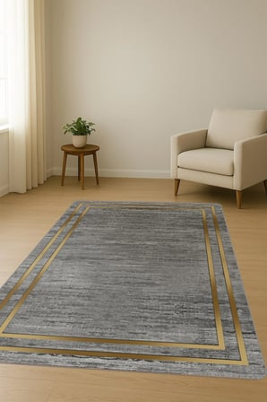 Modern Desenli Dijital Baskı Kaymaz Taban Halı H0219