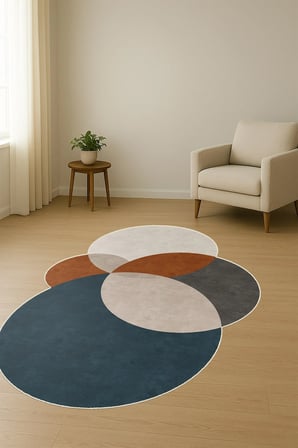 Modern Desenli Lazer Kesim Dijital Baskı Kaymaz Taban Halı H0406
