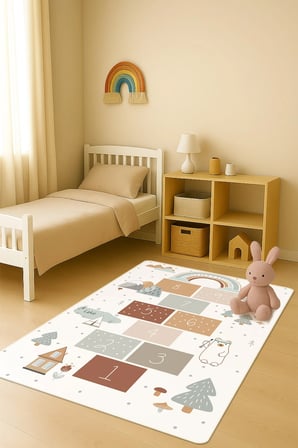 Modern Dijital Baskı Kaymaz Taban Çocuk ve Genç Odası Halısı H0686