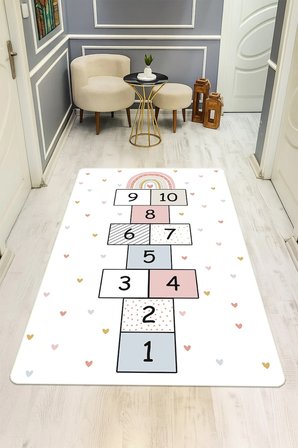 Modern Dijital Baskı Kaymaz Taban Çocuk ve Genç Odası Halısı H0687