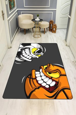 Modern Dijital Baskı Kaymaz Taban Çocuk ve Genç Odası Halısı H0652