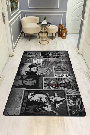 Modern Dijital Baskı Kaymaz Taban Çocuk ve Genç Odası Halısı H0843